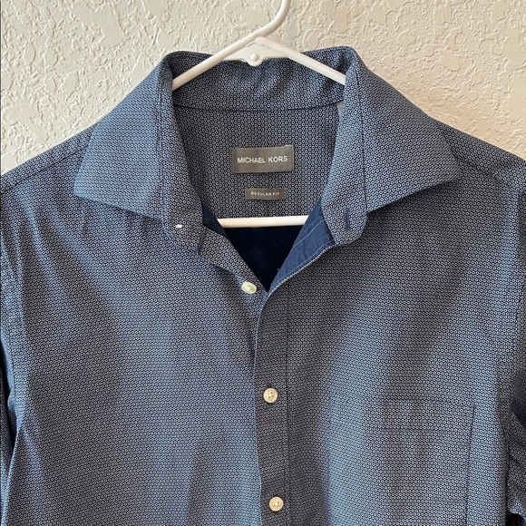 Michael Kors Dark Blue Button-Down Shirt - Picture 3 of 6